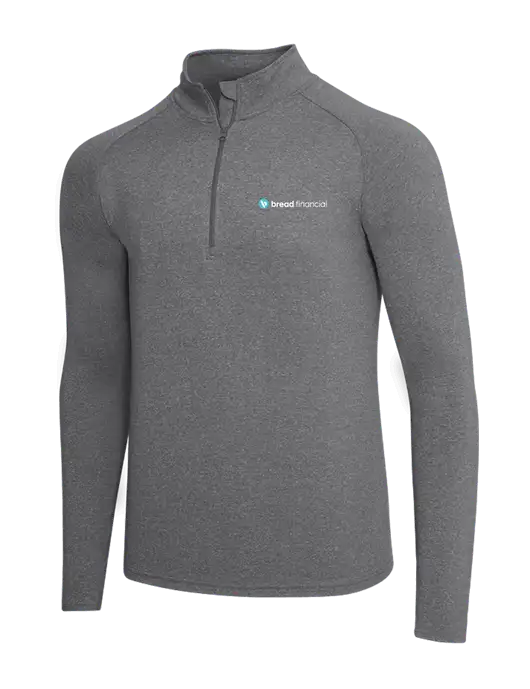 Dark Grey Heather Sport Wick Stretch 1/4 Zip Pullover w/Bread Financial Logo