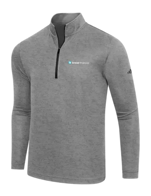 Adidas Black Heather  Lightweight Quarter Zip Pullover w/Bread Financial Logo