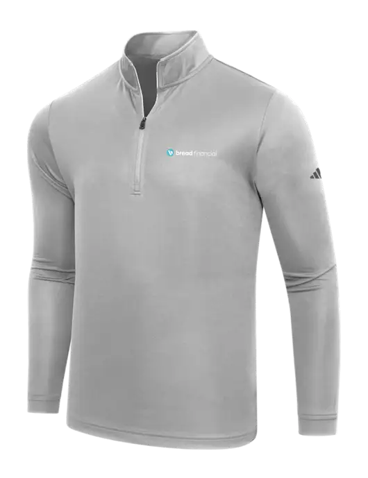 Adidas Medium Grey  Lightweight Quarter Zip Pullover w/Bread Financial Logo