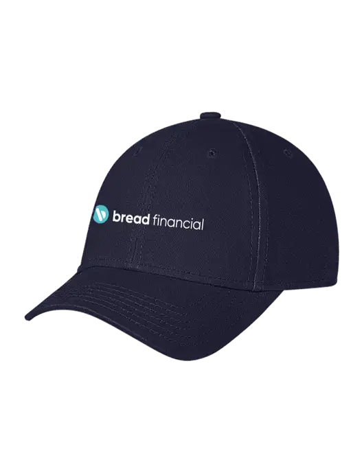 Navy Structured Soft Snap Closure Hook & Loop Cap w/Bread Financial Logo