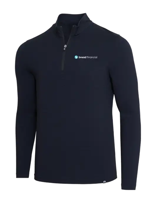 TravisMathew Black Crestview 1/4 Zip w/Bread Financial Logo