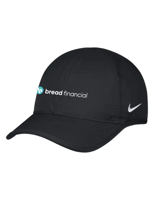 Nike Black Featherlight Cap w/Bread Financial Logo