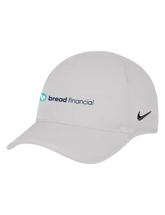 Nike White Featherlight Cap w/Bread Financial Logo