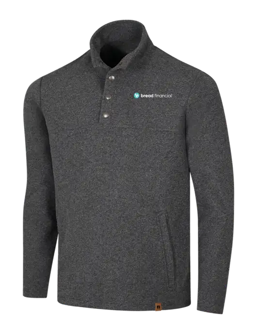 Russell Outdoors Dark Grey Heather Basin Snap Pullover w/Bread Financial Logo