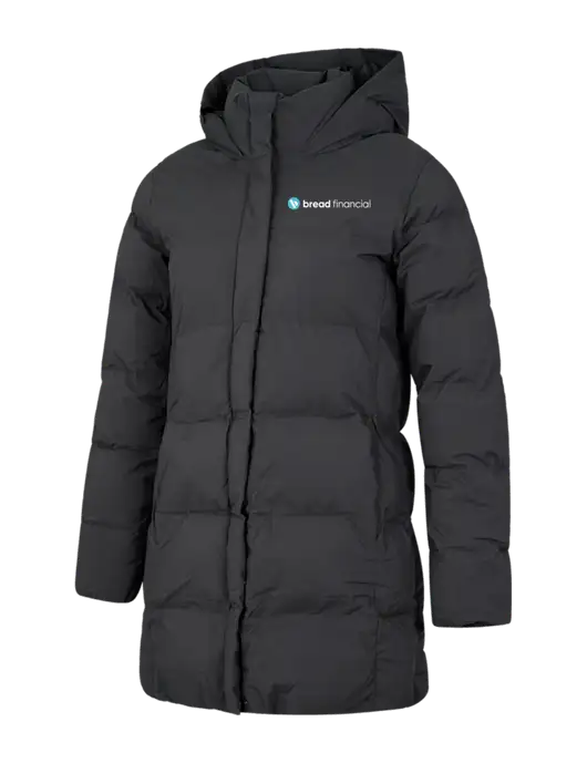 Mercer+Mettle Womens Dark Grey Puffy Parka  w/Bread Financial Logo