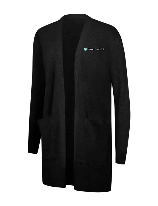 Mercer+Mettle Womens Black Open Front Cardigan Sweater w/Bread Financial Logo
