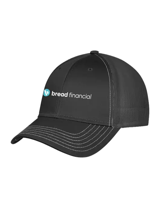 Charcoal Grey Mesh Trucker Cap Snap Back w/Bread Financial Logo