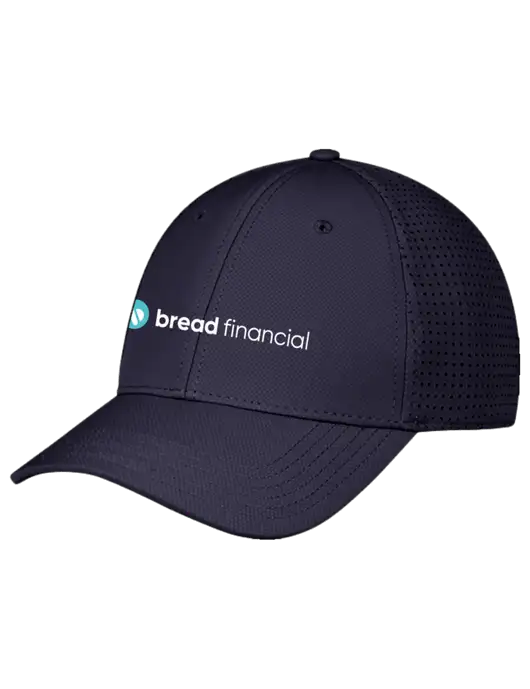 Navy Performance Stretchable Cap Hook & Loop w/Bread Financial Logo