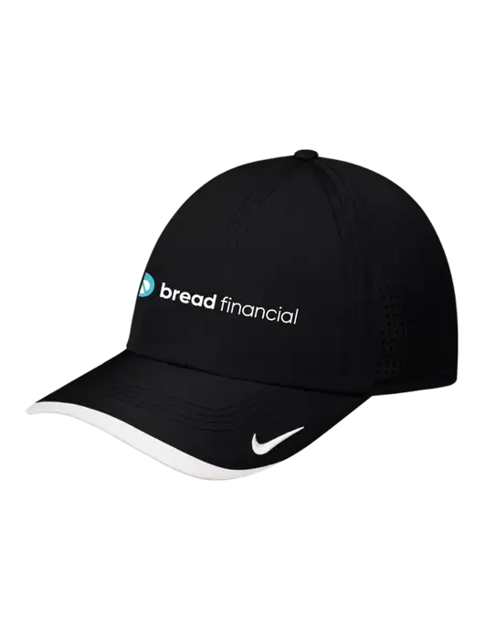 Nike Black/White Dri-FIT Perforated Performance Cap w/Bread Financial Logo