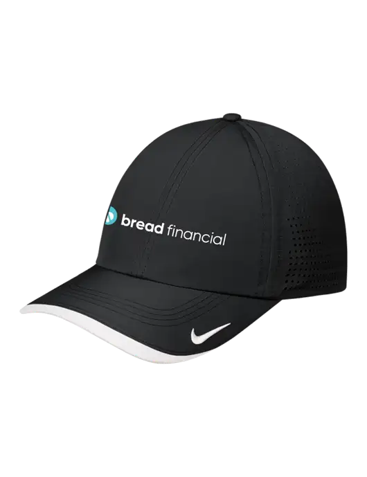 Nike Black/White Dri-FIT Perforated Performance Cap w/Bread Financial Logo