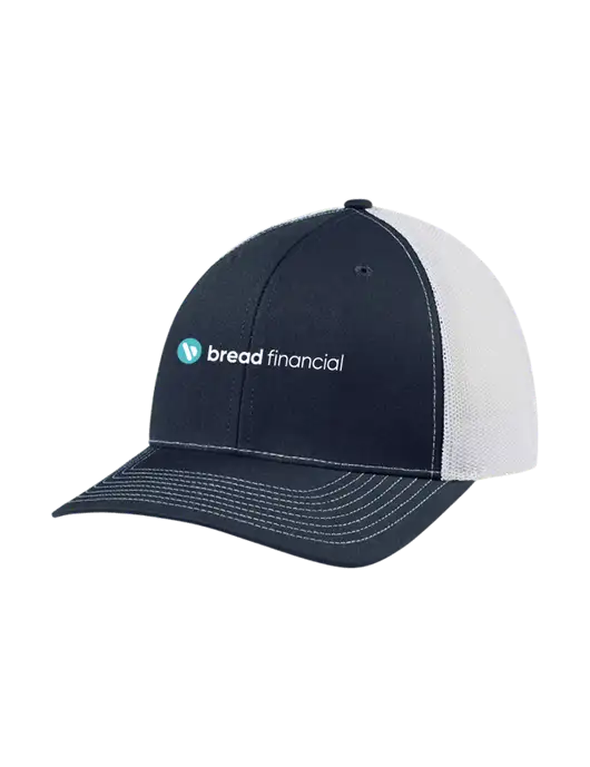 Richardson Adjustable Snapback Original 112 Trucker Cap Navy w/White Mesh w/Bread Financial Logo