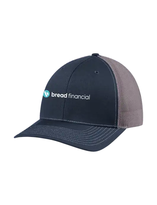 Richardson Adjustable Snapback Original 112 Trucker Cap Navy w/Charcoal Mesh w/Bread Financial Logo