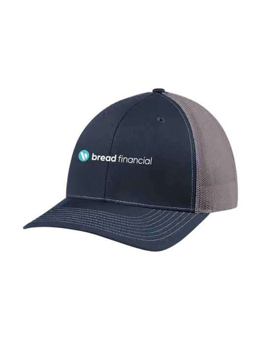 Richardson Adjustable Snapback Original 112 Trucker Cap Navy w/Charcoal Mesh w/Bread Financial Logo
