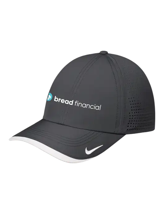 Nike Dark Grey/White Dri-FIT Perforated Performance Cap w/Bread Financial Logo