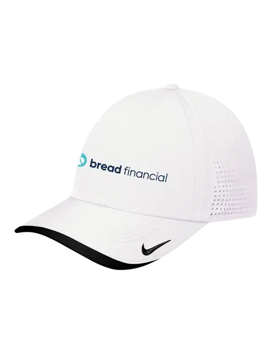 Nike White/Black Dri-FIT Perforated Performance Cap w/Bread Financial Logo