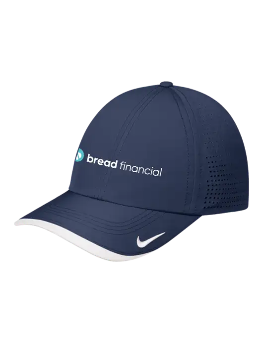 Nike Navy/White Dri-FIT Perforated Performance Cap w/Bread Financial Logo