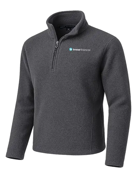 Dark Grey Fleece 1/4-Zip Pullover w/Bread Financial Logo