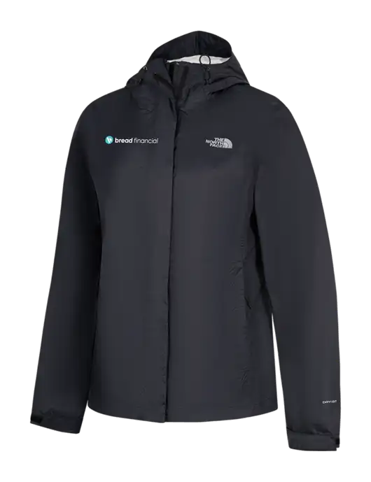 The North Face Womens Black DryVent Rain Jacket w/Bread Financial Logo
