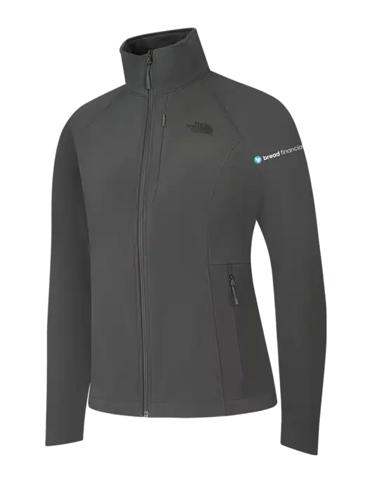 North Face Womens Medium Grey Apex Barrier Soft Shell Jacket  w/Bread Financial Logo