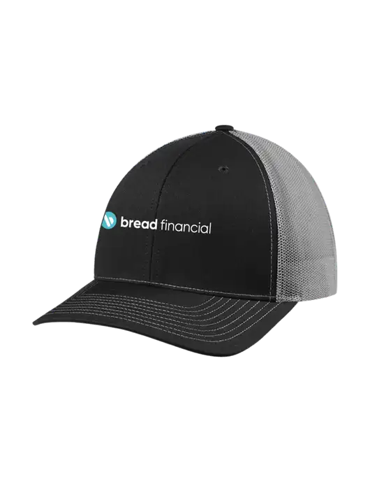 Richardson Adjustable Snapback Original 112 Trucker Cap Black w/Charcoal Mesh w/Bread Financial Logo