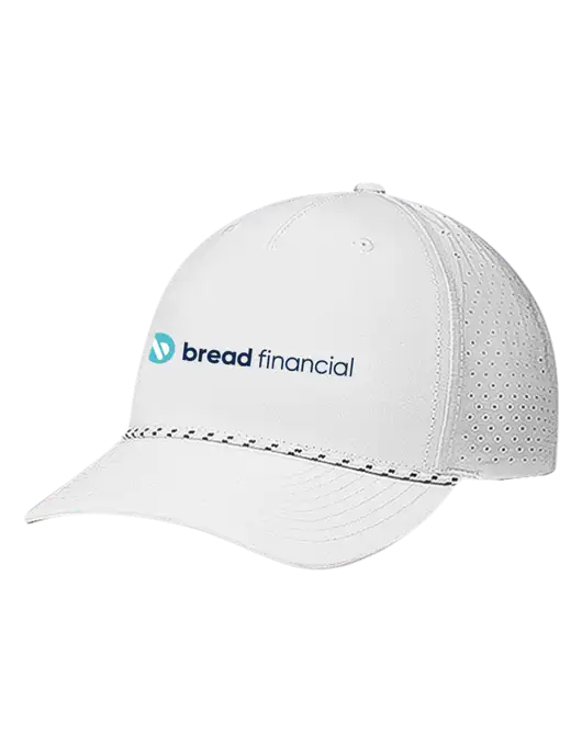Richardson Laser Perf Performance White/White-Black Rope Cap w/Bread Financial Logo