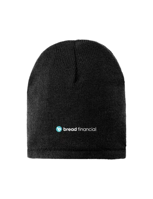 Black Fleece-Lined Beanie Cap w/Bread Financial Logo