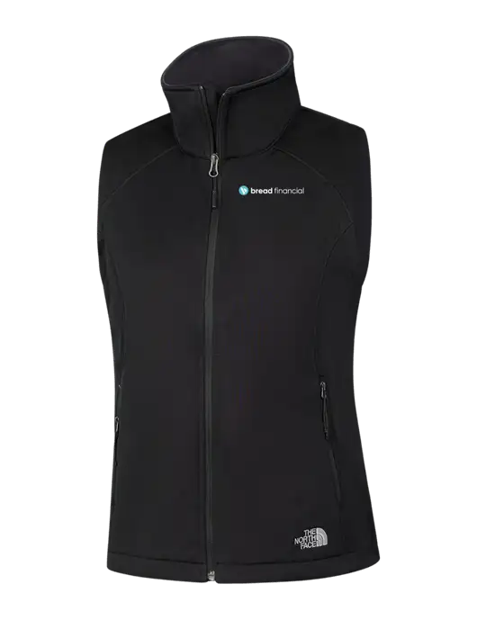 The North Face Womens Black Ridgewall Soft Shell Vest  w/Bread Financial Logo