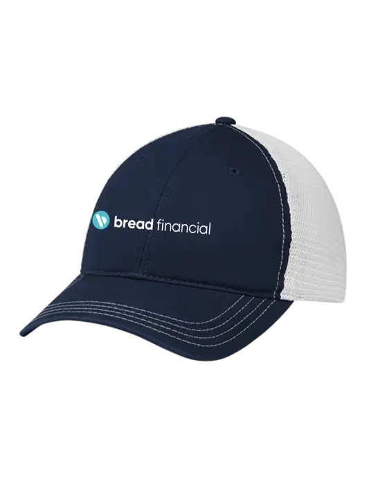 Richardson 111 Garment Washed Trucker Cap Navy w/White Mesh w/Bread Financial Logo