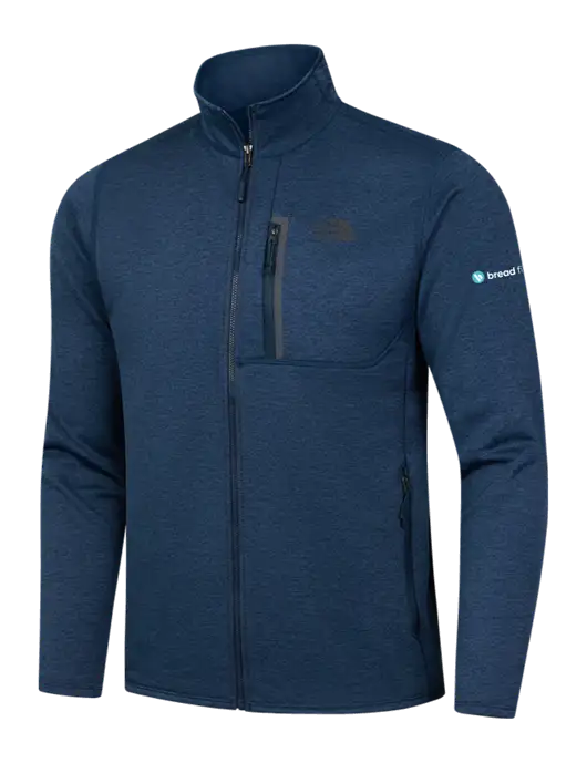 North Face Navy Heather Skyline Full-Zip Fleece Jacket w/Bread Financial Logo