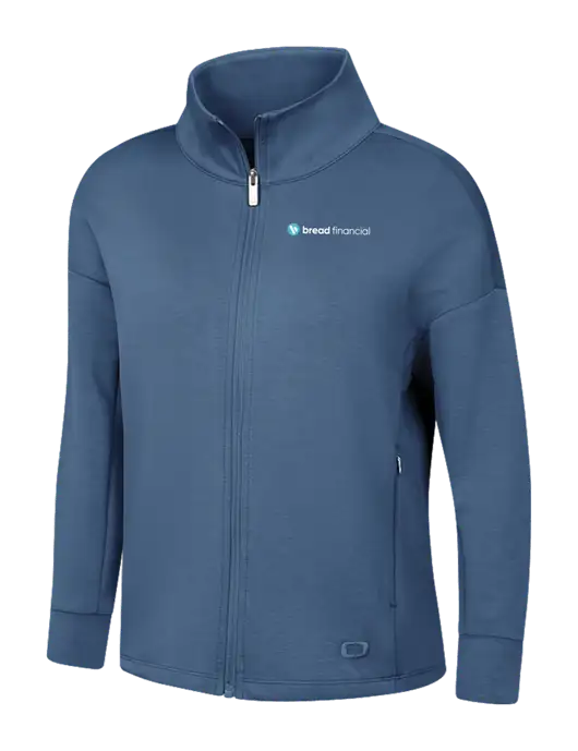 OGIO Womens Light Slate Blue Transcend Full-Zip w/Bread Financial Logo