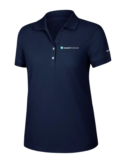 Nike Womens Dri-FIT Classic Dark Navy Polo w/Bread Financial Logo