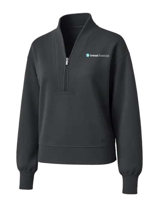 OGIO Womens Dark Grey Transcend 1/4-Zip w/Bread Financial Logo