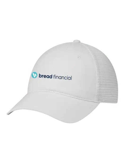 Richardson 111 Garment Washed Trucker Cap White w/White Mesh w/Bread Financial Logo