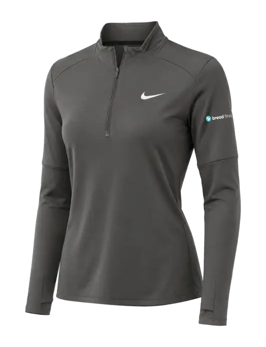 Nike Dark Grey Womens Dri-FIT Element 1/2-Zip Pullover w/Bread Financial Logo