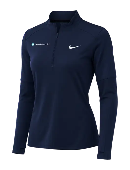 Nike Dark Navy Womens Dri-FIT Element 1/2-Zip Pullover w/Bread Financial Logo