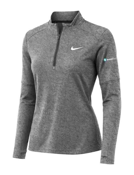 Nike Black Heather Womens Dri-FIT Element 1/2-Zip Pullover w/Bread Financial Logo