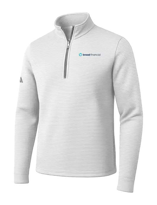 Adidas White Spacer Quarter-Zip Pullover w/Bread Financial Logo