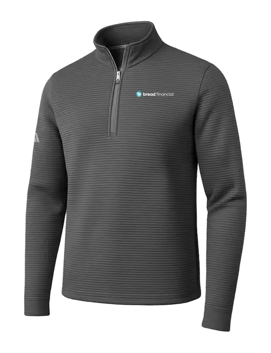 Adidas Medium Grey Spacer Quarter-Zip Pullover w/Bread Financial Logo