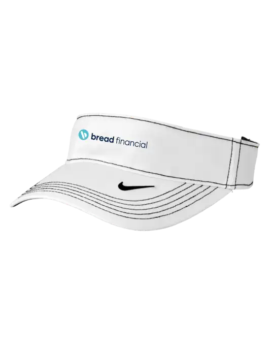 Nike White Dri-FIT Ace Visor w/Bread Financial Logo