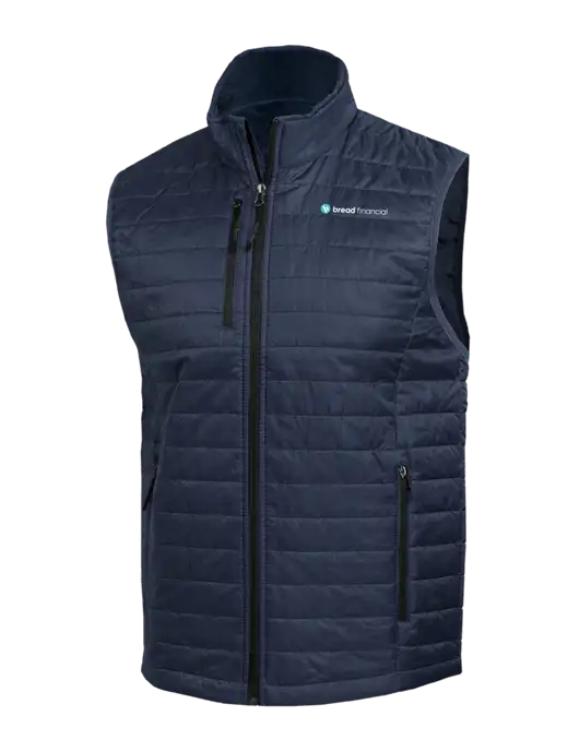 Packable Navy Puffy Vest w/Bread Financial Logo
