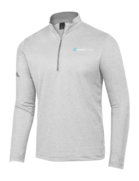 Adidas Light Grey Heather Space Dyed Quarter-Zip Pullover w/Bread Financial Logo