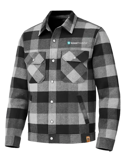 Russell Outdoors Black Plaid Basin Jacket w/Bread Financial Logo