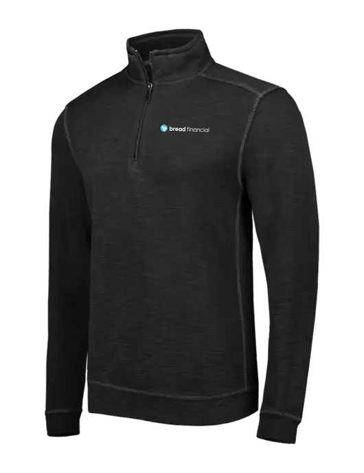 Tommy Bahama Black Tobago Bay 1/2 Zip w/Bread Financial Logo