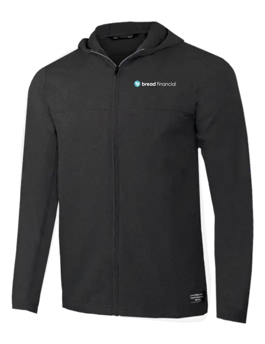TravisMathew Dark Heather Grey Balboa Hooded Full-Zip Jacket w/Bread Financial Logo