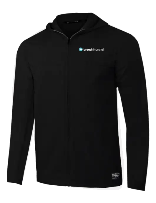 TravisMathew Black Balboa Hooded Full-Zip Jacket w/Bread Financial Logo