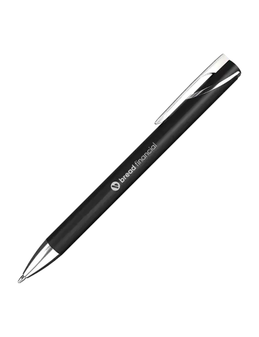 Black/Chrome HyperNova Ballpoint Pen - Black Ink w/Bread Financial Logo