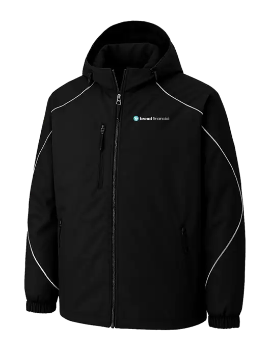 Angle 3-In-1 Black Jacket with Bonded Fleece Liner w/Bread Financial Logo, Bread Financial Logo