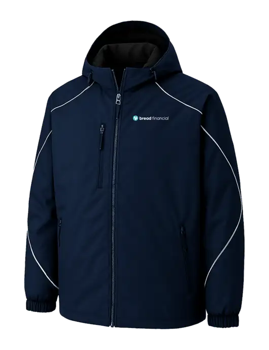 Angle 3-In-1 Dark Navy Jacket with Bonded Fleece Liner w/Bread Financial Logo, Bread Financial Logo