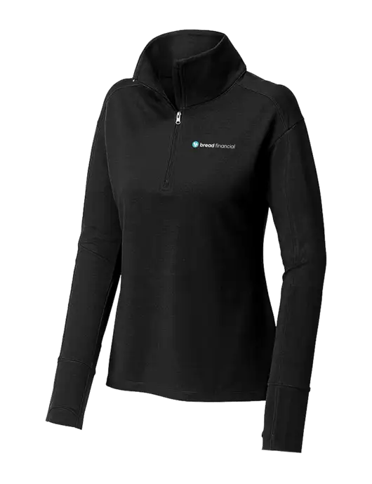 Womens Sport-Wick Flex Fleece Black 1/4-Zip w/Bread Financial Logo