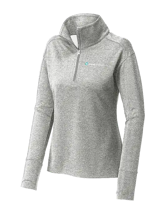 Womens Sport-Wick Flex Fleece Light Grey Heather 1/4-Zip w/Bread Financial Logo